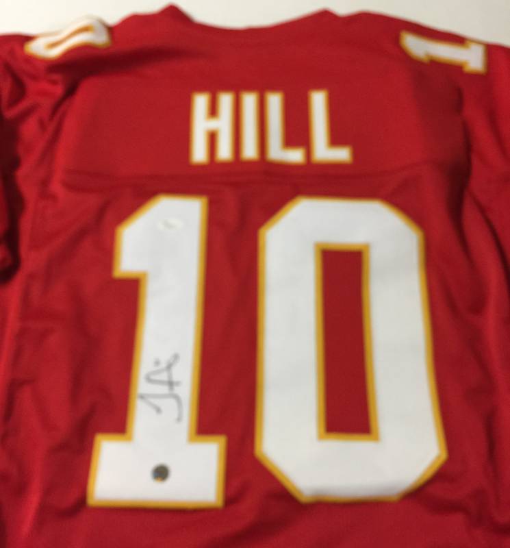 lot 1009 image: Signed Tyreek Hill Kansas City Chiefs #10 Custom Jersey with James Spence Authentication