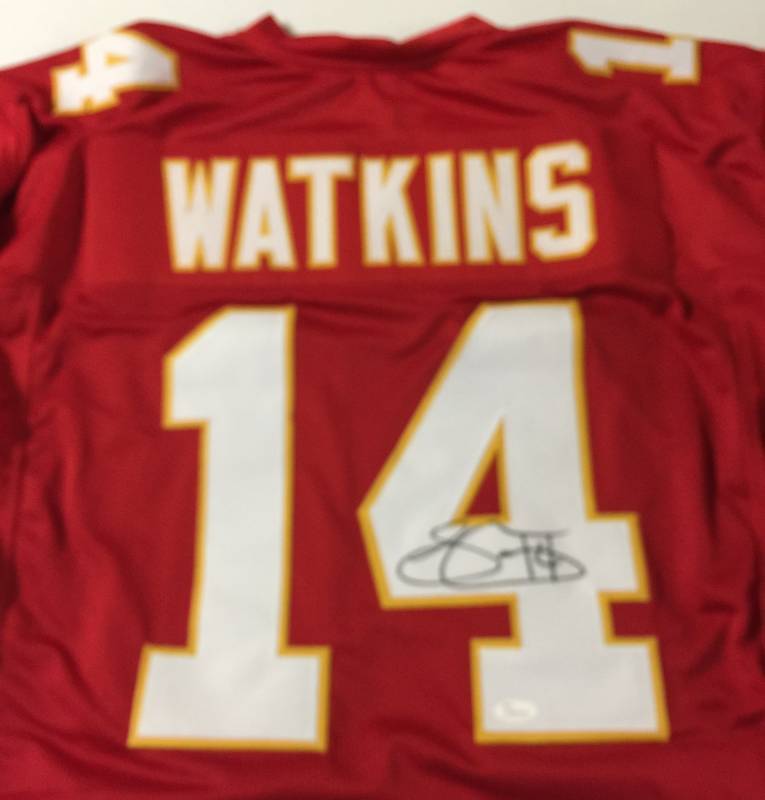 lot 1010 image: Signed Sammy Watkins Kansas City Chiefs #14 Custom Jersey with James Spence Authentication WITNESS