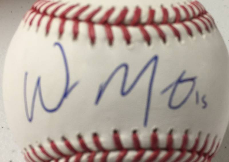 lot 1013 image: Signed Whit Merrifield Official Major League Baseball in Blue Ink With James Spence Authentication and Certificate of Authenticity