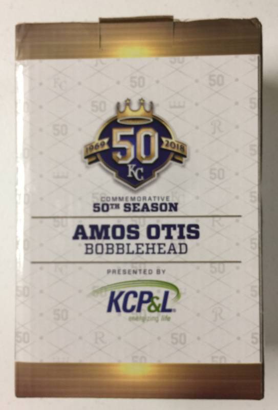 lot 1052 image: New In Box Amos Otis Bobblehead Stadium Giveaway Signed on Helmet By Amos Otis