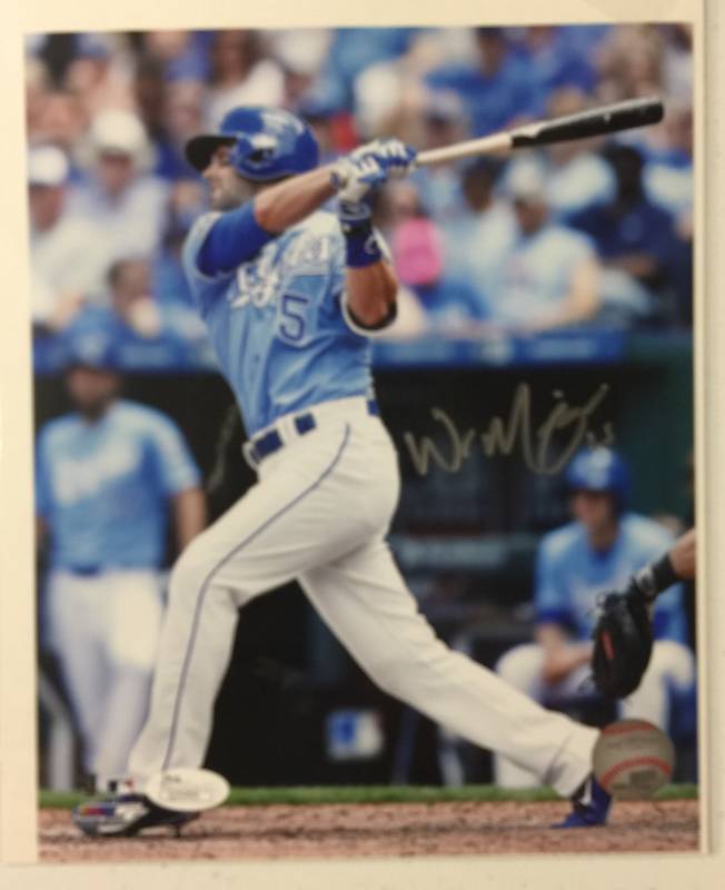 lot 1054 image: Signed Whit Merrifield 8x10 Glossy Photograph Kansas City Royals in Silver Ink With James Spence Authentication (JSA)