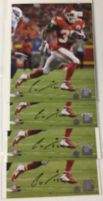 lot 1067 image: Four Signed Charcandrick West 8x10 Glossy Photographs Kansas City Chiefs Running Back All One Money All CJ Sports Authenticated