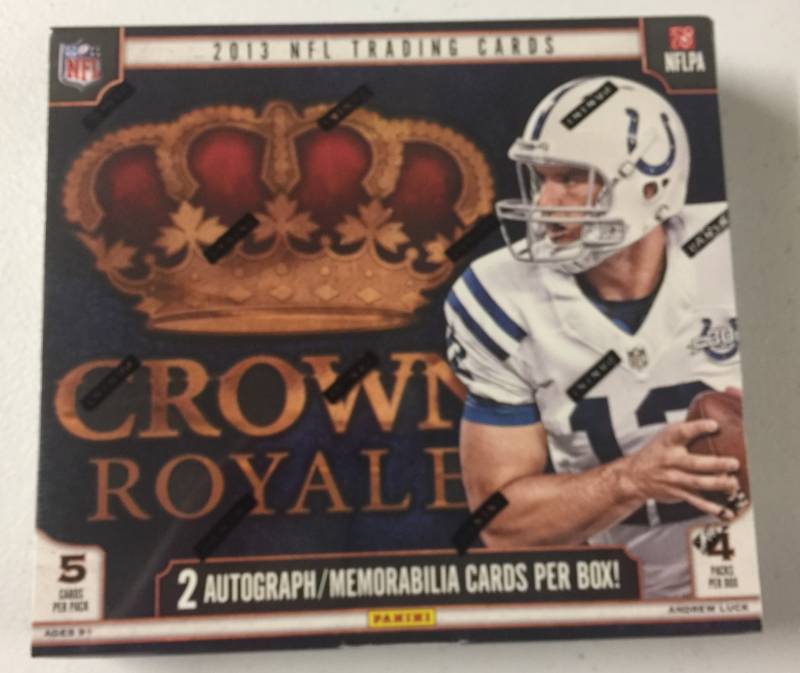 lot 1019 image: Sealed 2013 Panini Crown Royale Football Factory Wax Box with 4 Packs & Guaranteed Two Autograph or Relics