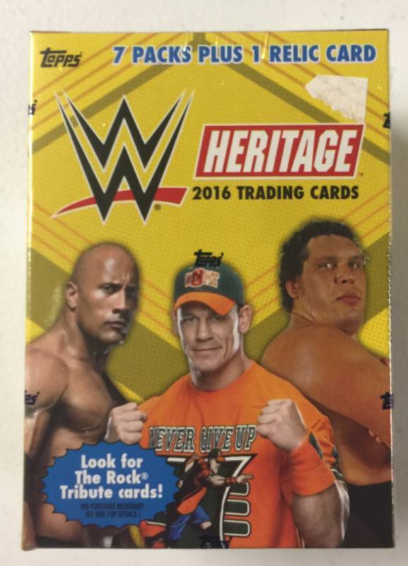 lot 1020 image: Sealed WWE Heritage Blaster Box with Seven Packs and One Relic Card Inside