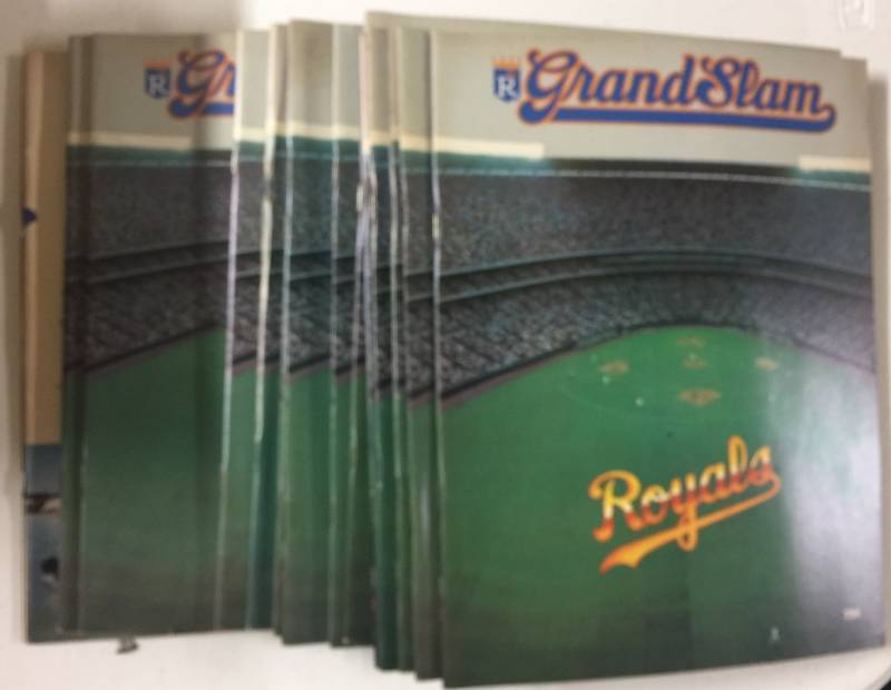 lot 1029 image: Fifteen 1980 Kansas City Royals Grand Slam  Gameday Scorebooks Almost Near Condition Different Games Inside