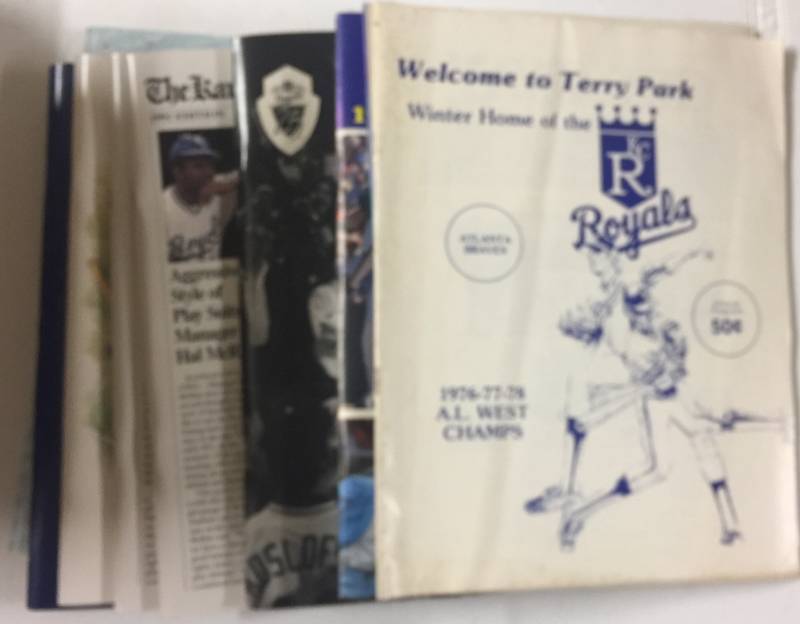 lot 1032 image: Huge Lot of Nine 1970s-80s-90s Kansas City Royals Yearbooks, Post Season Guides, Programs