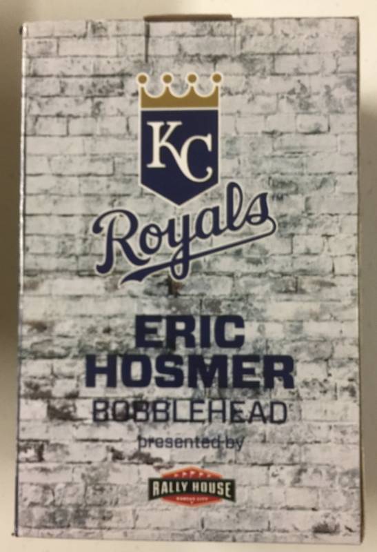 lot 1049 image: New In Box Eric Hosmer Slide Into Home World Series Moment Bobble Head Stadium Giveaway Kansas City Royals