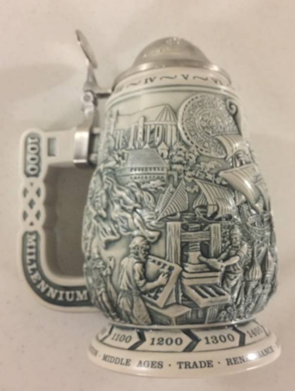 lot 1269 image: 1999 Avon Collectors Millennium 1000 Years of History Stein