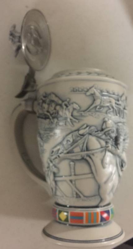 lot 1233 image: 1992 Avon Winners Circle Horse Racing Collectors Stein