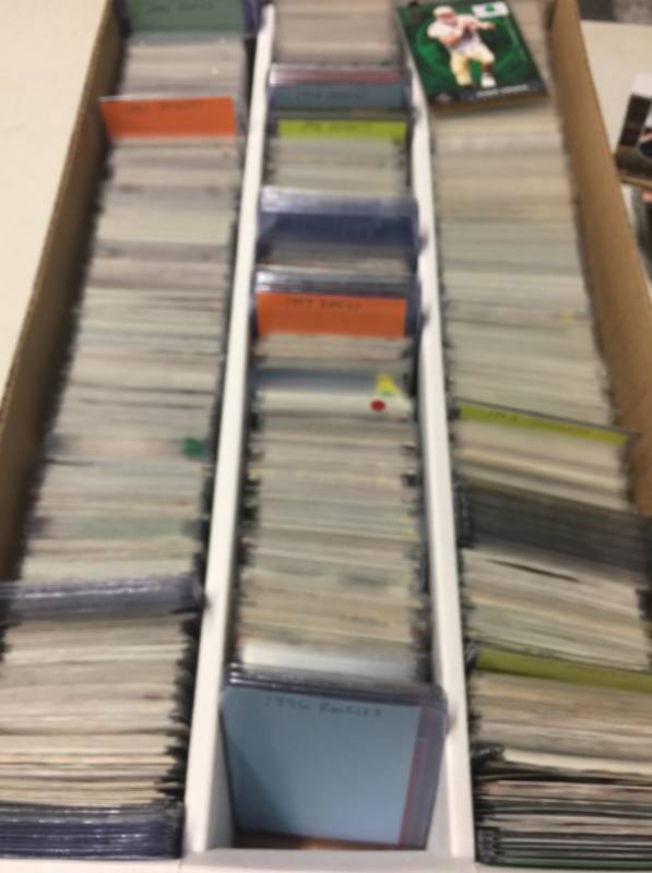 lot 1115 image: 3,000 Count Three Row Box of Football Rookie & Inserts Trading Cards -- Cards From 1995 To 2001