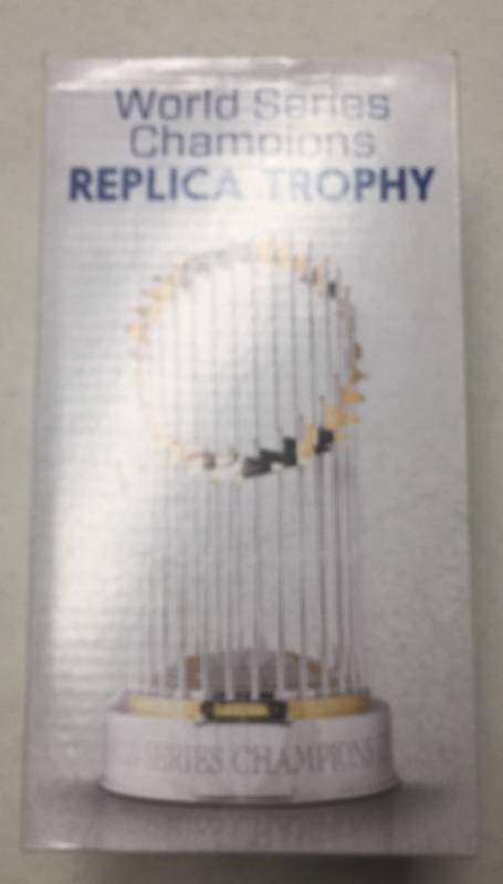 lot 1048 image: 2015 World Series Trophy Kansas City Royals Replica Trophy New In Box Stadium Giveaway Bobblehead