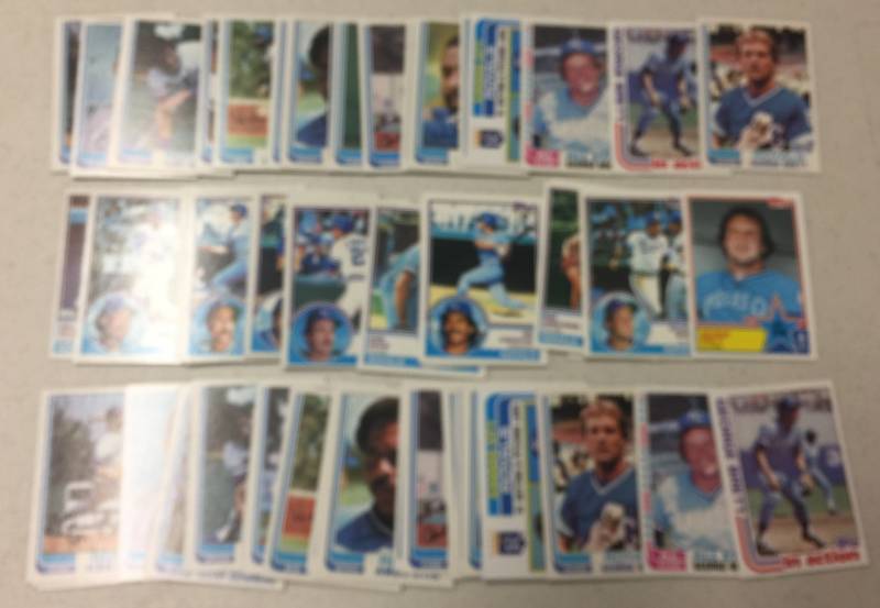 lot 1070 image: Three Kansas City Royals Complete Team Sets 1982 times 2 and 1983 George Brett & All-Stars, Frank White, Quisenberry, Amos Otis, Willie Wilson & more