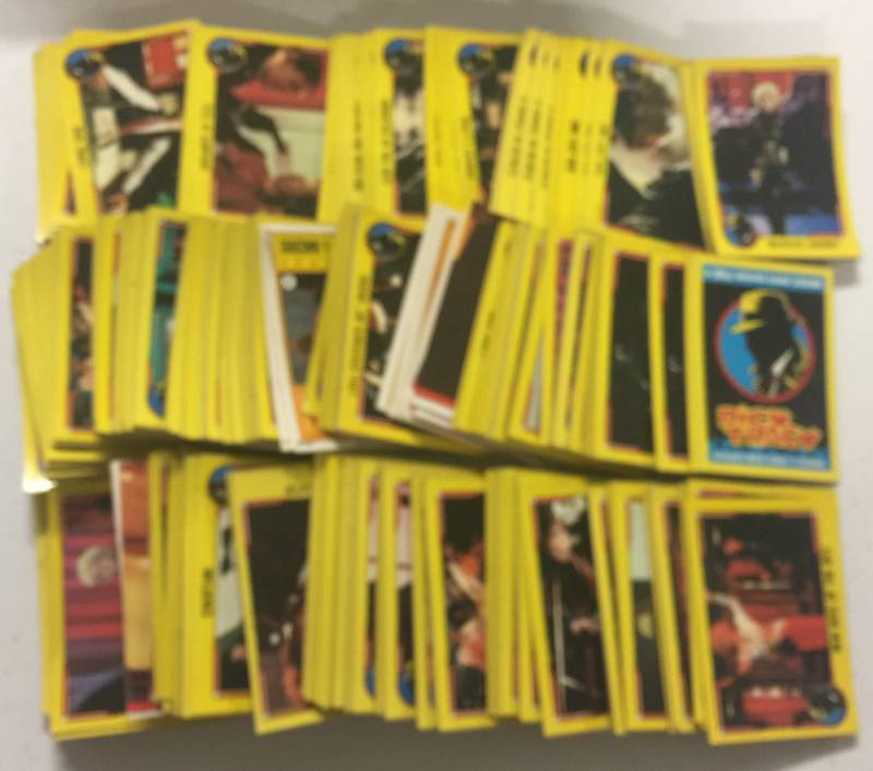 lot 1220 image: Huge Lot of Hundreds Dick Tracy Movie Stickers & Trading Cards - Possible Sets- Lots of Duplicates