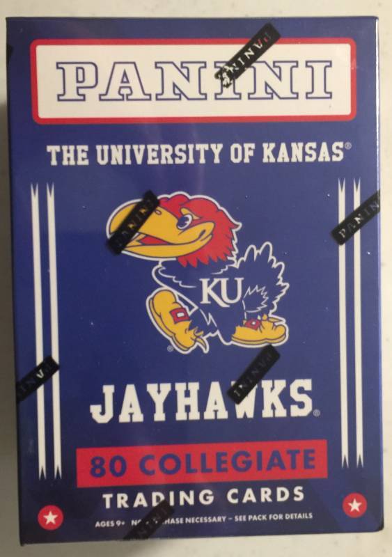 lot 1089 image: 2016 Panini University of Kansas KU Jayhawks Multi-Sport Trading Cards Blaster Box - 80 Cards and a Random Game Used or Autograph