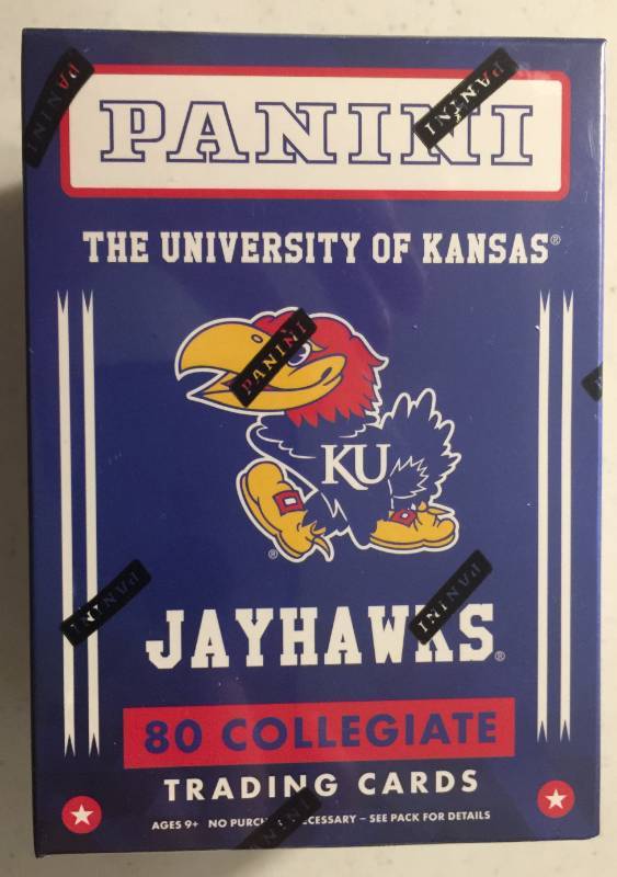 lot 1087 image: 2016 Panini University of Kansas KU Jayhawks Multi-Sport Trading Cards Blaster Box - 80 Cards and a Random Game Used or Autograph