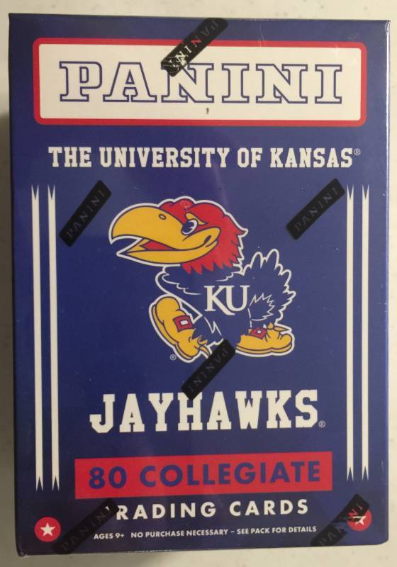 lot 1088 image: 2016 Panini University of Kansas KU Jayhawks Multi-Sport Trading Cards Blaster Box - 80 Cards and a Random Game Used or Autograph
