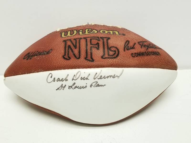 lot 1378 image: Coach Dick Vermeil Autographed Wilson Full Size Official NFL Football St. Louis Rams w COA