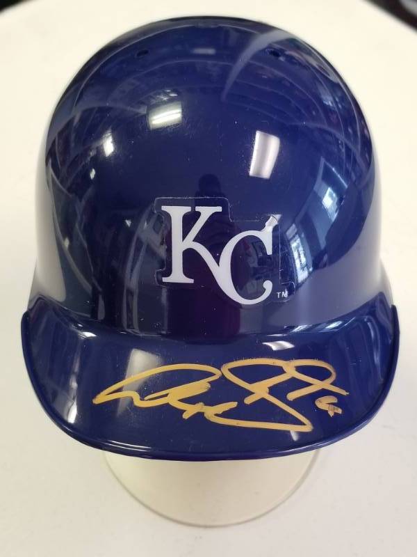 lot 1300 image: Alex Gordon Autographed Kansas City Royals Official MLB Mini Helmet w COA