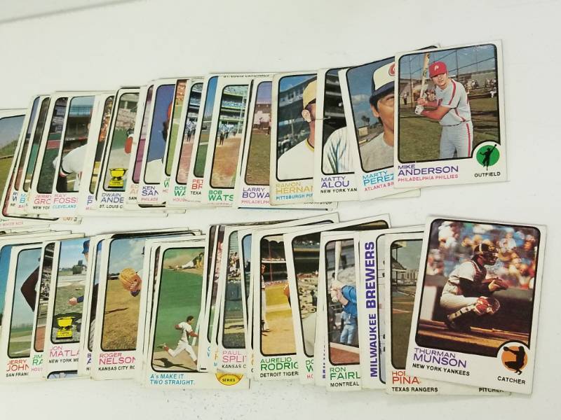 lot 1315 image: 1973 Topps Vintage Baseball Lot of 100 Cards w Thurman Munson & more