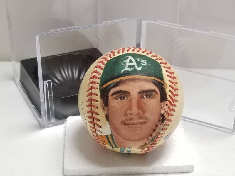 lot 1325 image: Jose Canseco Hand Painted Autographed Rawlings Official American League Baseball w COA
