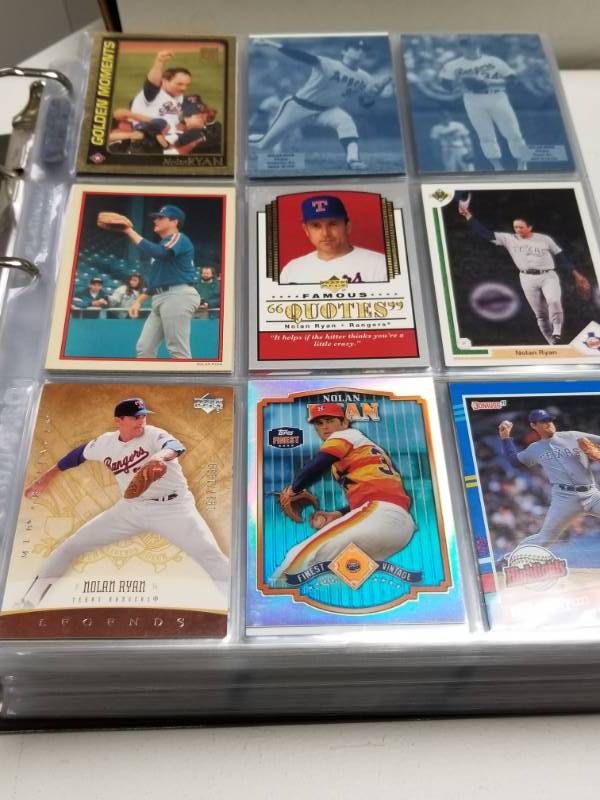lot 1333 image: Nolan Ryan Super Collector Binder Lot of 650 Baseball Cards w Serial Numbered & Inserts 1980-2005