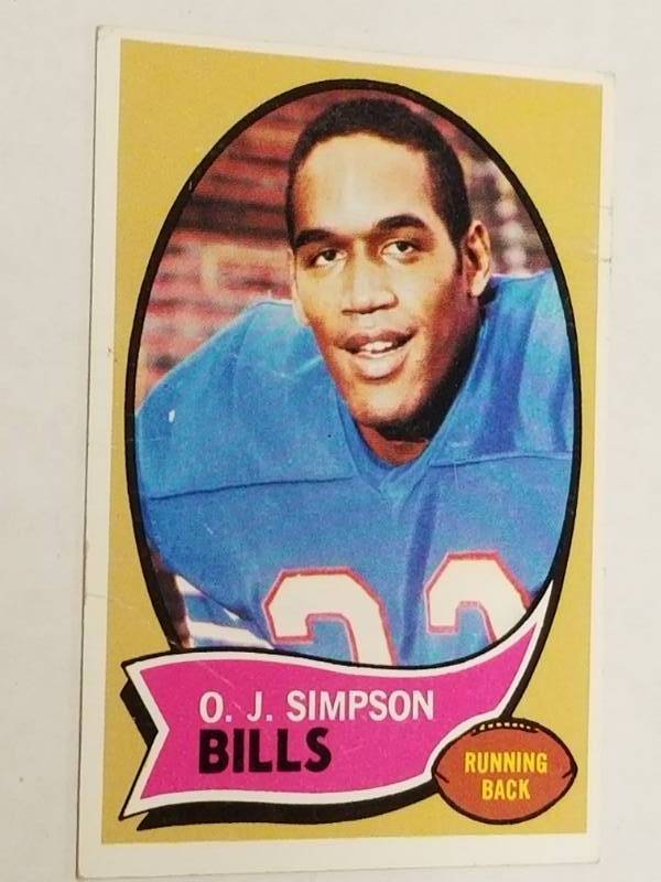 lot 1361 image: 1970 Topps OJ Simpson # 90 Original Rookie Card Buffalo Bills HOFer