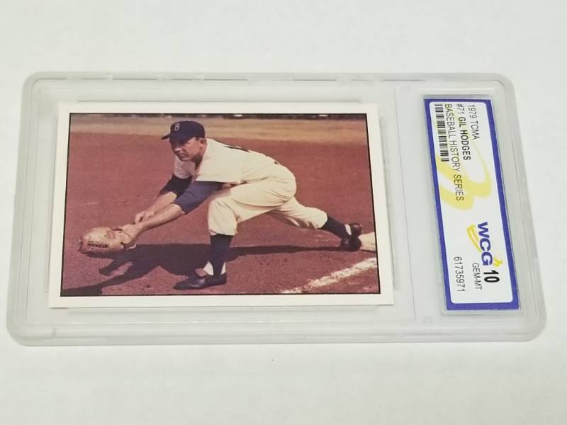 lot 1363 image: 1979 TCMA Gil Hodges #71 Baseball History Series Graded WGC Mint