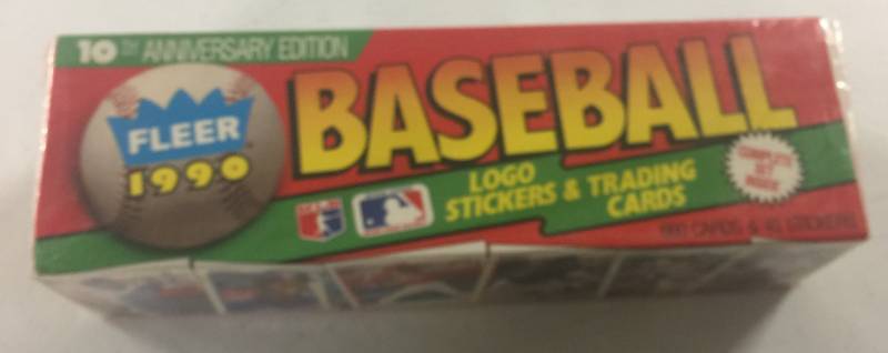 lot 1098 image: Factory Sealed 1990 Fleer Complete 660 Baseball Card Set 10 Edition Set with Logo Stickers