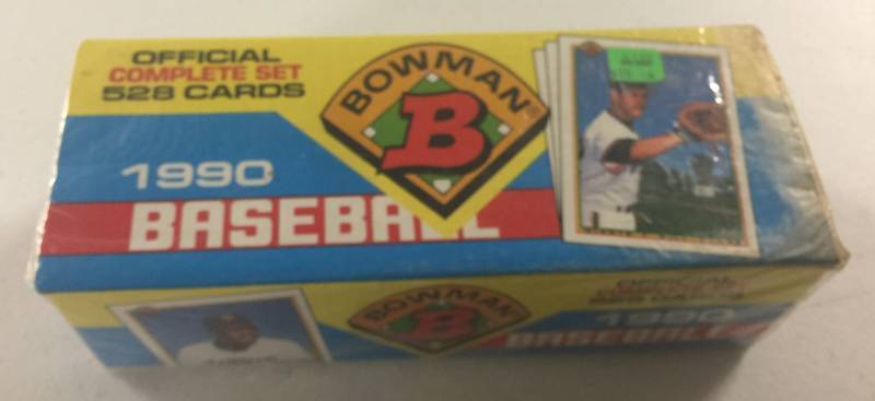 lot 1100 image: Complete Factory Sealed 1990 Bowman Official Set 528 Baseball Cards In Christmas Packaging  Frank Thomas Rookie