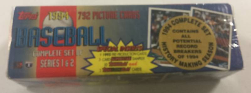 lot 1105 image: Complete Factory Sealed 1994 Topps Set 792 Baseball Cards w25 Bonus Topps Insert Cards