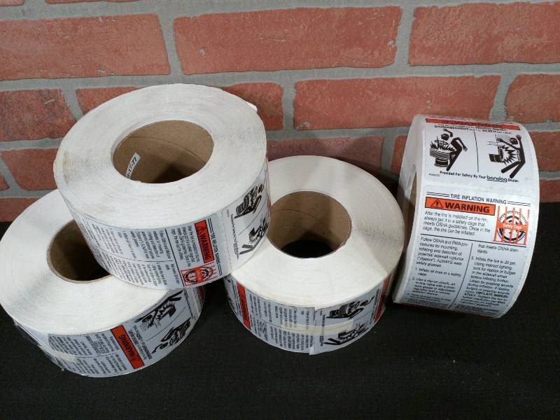 lot 38 image: Tire Inflation Warning Stickers