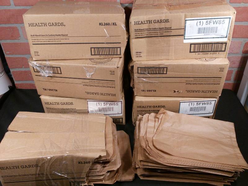 lot 208 image: Health Guard Kraft Waxed Liners For Sanitary Napkin Disposal