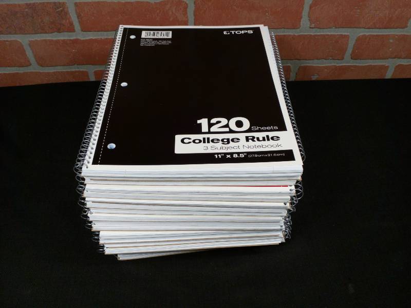 lot 217 image: TOPS 120-Sheets College Ruled Spiral Notebooks