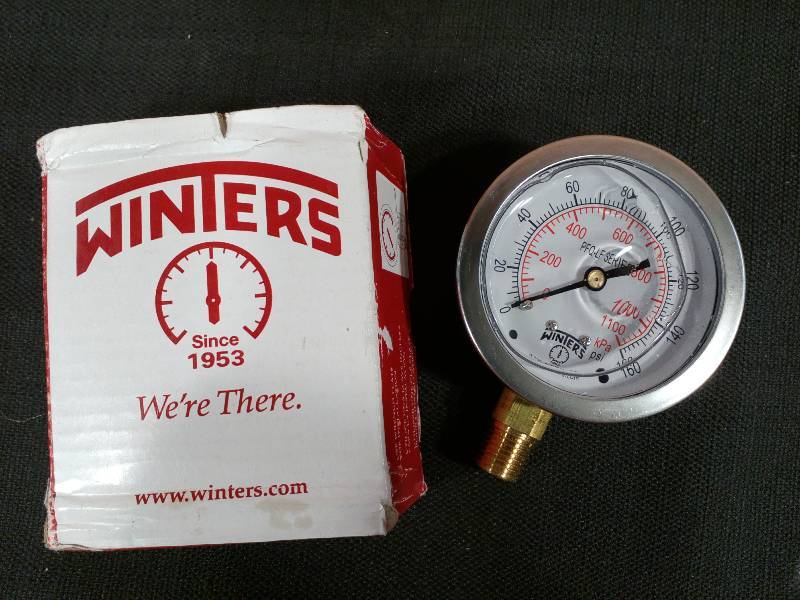 lot 129 image: Winters Lead Free Pressure Gauge 0 To 160 PSI