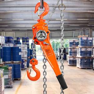 VEVOR Manual Lever Chain Hoist, 1-1/2 Ton 3300 lbs Capacity 10 FT Come Along, G80 Galvanized Carbon Steel with Weston Double-Pawl Brake,Auto Chain Leading &amp; 360Â° Rotation Hook, for Garage Factory Dock - Retail: $59