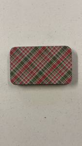 lot 17058 image: Holiday Plaid Metal Gift Box - Retail $20