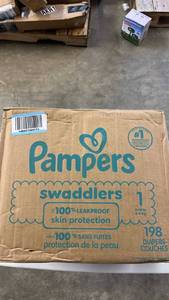 lot 17061 image: Pampers Swaddlers Size 1 Diapers - 198 Count Box - Retail $45