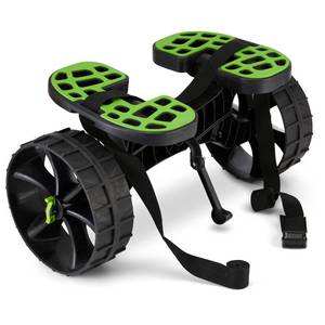 RAILBLAZA Kayak Cart, Puncture-Free Wheels Assembles and Disassembles Within Seconds â Easy to Store â No Tools Required â All-Terrain Durable Kayak and Canoe Cart with Adjustable Straps (Green - Black) - Retail: $129