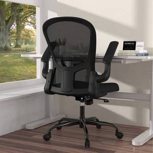 lot 17076 image: Ergonomic Office Chair, Comfort Swivel Home Office Task Chair, Breathable Mesh Desk Chair, Lumbar Support Computer Chair with Flip-up Arms and Adjustable Height - Retail $160