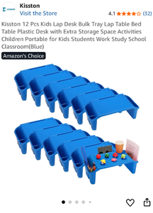 lot 17081 image: Kisston Kids Lap Desk Tray Set - 12 Pack - Retail $15