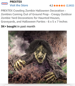 lot 17082 image: Crawling Zombie Ground Breaker Decoration - Retail $19
