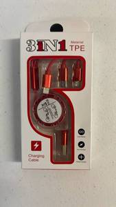 lot 17095 image: 3-in-1 TPE Material Charging Cable - Retail $12