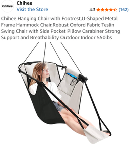 lot 17100 image: Chihee IndoorOutdoor Hammock Chair - Retail $36
