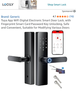 lot 17114 image: WiFi Smart Door Lock with App Control - Retail $79