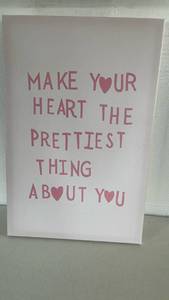lot 17120 image: Inspirational Heart Quote Canvas Art - Retail $25