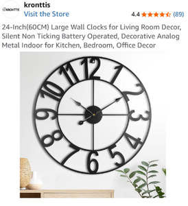 lot 17128 image: Contemporary Round Wall Clock Frame 60cm - Retail $49
