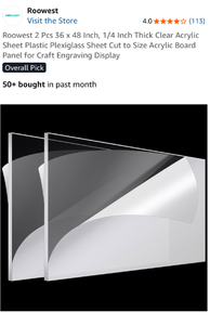 lot 17129 image: Large Clear Acrylic Sheet Set - Retail $151