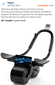 lot 17132 image: Ab Roller Exercise Wheel with Digital Display - Retail $21