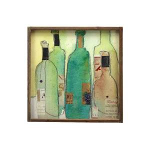 lot 17136 image: PARISLOFT Colorful Wine Bottles Printing Wall Hanging DecorWine DecorWine Wall ArtWooden Framed Farmhouse Decor for Home,Hotel,Office,Bar,Shop - Retail $0