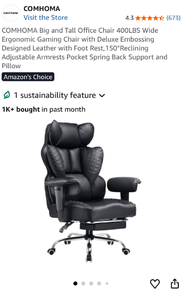 lot 17154 image: COMHOMA High-Back Executive Gaming Chair - Retail $179